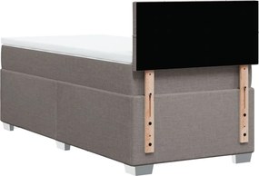 vidaXL Κρεβάτι Boxspring με Στρώμα Taupe 90x200 εκ. Υφασμάτινο