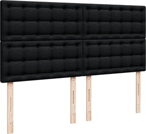 vidaXL Κρεβάτι Boxspring με Στρώμα Μαύρο 180x200 εκ. Υφασμάτινο