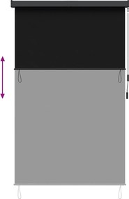 vidaXL Ρόλερ Μαύρο 180 x 250 cm Ύφασμα και Αλουμίνιο