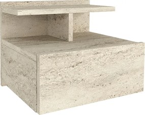 Κομοδίνο επιτοίχιο Mislina Megapap χρώμα travertine 40x33,2x32εκ.