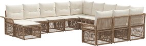 vidaXL Σετ Καναπέ Κήπου 12 pcs Μπεζ και Κρέμ συνθετικό ρατάν