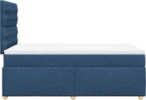 vidaXL Κρεβάτι Boxspring με Στρώμα Μπλε 120x190 εκ. Υφασμάτινο