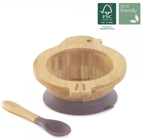 Ξύλινο μπολ &amp; κουτάλι Miniland CHICK