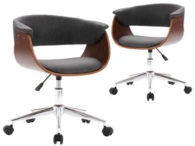 vidaXL Καρέκλες Τραπεζαρίας Περιστρεφόμενες 2 τεμ. Γκρι Υφασμάτινες