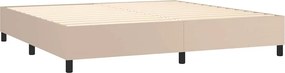 vidaXL Κρεβάτι Boxspring με Στρώμα Καπουτσίνο 200x200εκ.από Συνθ.Δέρμα