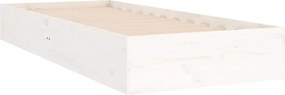 vidaXL Πλαίσιο Κρεβατιού Λευκό 75x190 εκ. Μασίφ Ξύλο Small Single