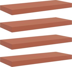 vidaXL Ράφι Τοίχου 4 τμχ. Κόκκινο 60 x 23,5 x 3,8 cm