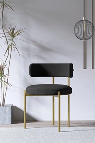 Stewehome Σετ 6 Υφασμάτινες Καρέκλες με Μεταλλική Βάση 83x45x46 cm