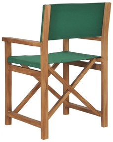Καρέκλες Σκηνοθέτη Πτυσσόμενες 2 τεμ. Πράσινες Μασίφ Ξύλο Teak - Πράσινο