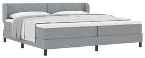 vidaXL Κρεβάτι box spring με στρώμα Ανοιχτό γκρι 200 x 200 cm ύφασμα