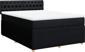 vidaXL Κρεβάτι Boxspring με Στρώμα Μαύρο 160x200 εκ. Υφασμάτινο