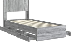 vidaXL Καλάθι με αποθήκη και κεφαλάρι Γκρι Sonoma 90 x 190 cm