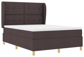 vidaXL Κρεβάτι Box Spring με Στρώμα Καφέ 140x190 εκ. Υφάσματος