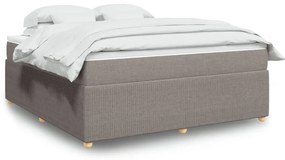 vidaXL Κρεβάτι Boxspring με Στρώμα Taupe 180x200 εκ. Υφασμάτινο