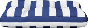 vidaXL Μαξιλάρι Παλέτας Μπλε &amp; Λευκό Ριγέ 50 x 40 x 12 εκ. Υφασμάτινο