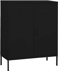 vidaXL Ντουλάπι Αποθήκευσης Μαύρο 80 x 35 x 101,5 εκ. Ατσάλινο