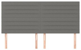 vidaXL Κεφαλάρια Κρεβατιού 4 τεμ. Σκ. Γκρι 90x5x78/88 εκ. Υφασμάτινο