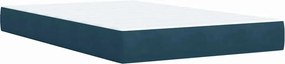 vidaXL Κρεβάτι Boxspring με Στρώμα Μπλε 120x190 εκ. Βελούδινο