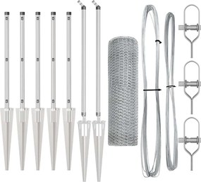 vidaXL Στύλος Περιφράξεων Ασημί 10 x 1 μ (πλέγμα 13 mm) Ατσάλι