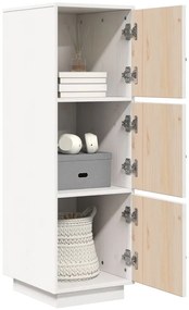 vidaXL Ντουλάπι Ψηλό Λευκό 34 x 40 x 108,5 εκ. από Μασίφ Ξύλο Πεύκου