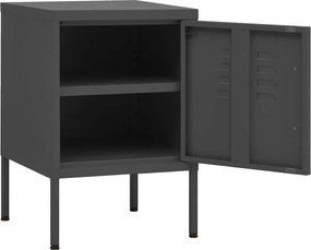 vidaXL Κομοδίνα 2 τεμ. Ανθρακί 35 x 35 x 51 εκ. Ατσάλινα