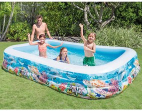 INTEX Πισίνα Swim Center Family Pool Σχέδιο Ζώα Θάλασσας 305x183x56εκ.