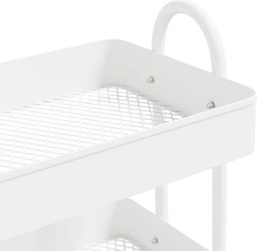 vidaXL Τροχήλατη Βάση 3 Επιπέδων Λευκή 43 x 34 x 79 εκ. από Ατσάλι