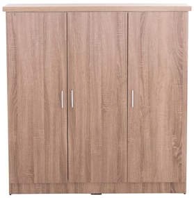 ΝΤΟΥΛΑΠΑ 3ΦΥΛΛΗ ΜΕ ΡΑΦΙΑ BAILEY  SONAMA OAK ΜΕΛΑΜΙΝΗ 120-116x40x123,5Υεκ.