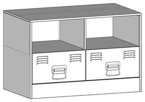 Έπιπλα Τηλεόρασης 2 τεμ. Μαύρο 67 x 39 x 44 εκ. από Χάλυβα - Μαύρο