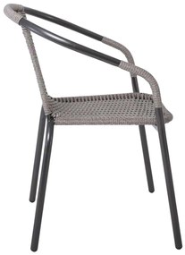 BALENO Πολυθρόνα Μέταλλο Βαφή Ανθρακί, Wicker Mixed Grey