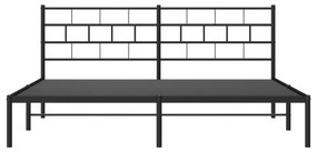 vidaXL Πλαίσιο Κρεβατιού με Κεφαλάρι Μαύρο 183 x 213 εκ. Μεταλλικό