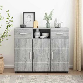 vidaXL Πλαϊνό γραφείο με συρτάρι Γκρι sonoma 88.5 x 30.5 x 73 εκ
