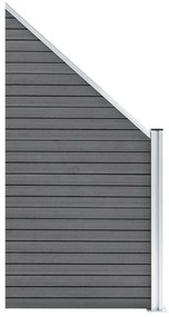 Πάνελ Φράχτη 10 Τετράγωνα + 1 Κεκλιμένο Γκρι 1830x186 εκ. WPC - Γκρι