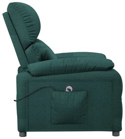 vidaXL Πολυθρόνα Ανακλινόμενη Ηλεκτρική Πράσινο Υφασμάτινη
