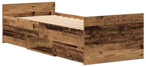 vidaXL Κρεβάτι χωρίς στρώμα Γερασμένο Ξύλο 75x190 εκ Επεξεργασμένο Ξύλο