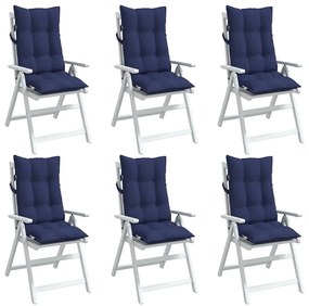 Μαξιλάρια Καρέκλας με Πλάτη 6 τεμ. Ναυτικό Μπλε Ύφασμα Oxford - Μπλε