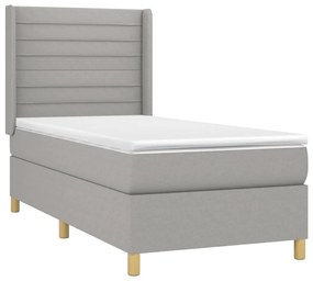 ΚΡΕΒΑΤΙ BOXSPRING ΜΕ ΣΤΡΩΜΑ ΑΝΟΙΧΤΟ ΓΚΡΙ 80X200 ΕΚ. ΥΦΑΣΜΑΤΙΝΟ 3132025