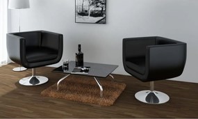 vidaXL Καρέκλες Μπαρ 2 τεμ. Μαύρες από Συνθετικό Δέρμα