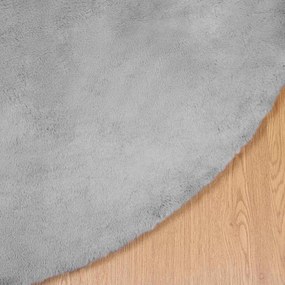 vidaXL Χαλιά Ψεύτικου Κουνελιού Olite Γκρι Ø 100 εκ. Πολυεστέρας
