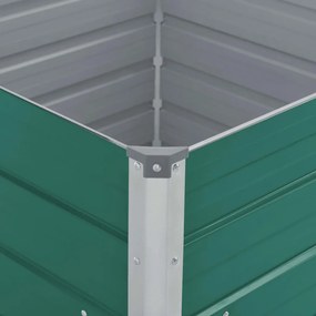 vidaXL Ζαρντινιέρα Ψηλή Πράσινη 100x100x45 εκ. Γαλβανισμένος Χάλυβας