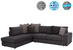 ΚΑΝΑΠΕΣ ΑΡΙΣΤΕΡΗ ΓΩΝΙΑ HOME ΥΦΑΣΜΑ ΑΛΕΚΙΑΣΤΟ ΓΚΡΙ 270x225x90Υεκ. HM3255.01L