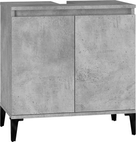 vidaXL Ντουλάπι Νιπτήρα Γκρι Σκυρ. 58x33x60 εκ. Επεξεργασμένο Ξύλο