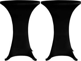 vidaXL Καλύμματα Τραπεζιού Ελαστικά 4 τεμ. Μαύρα Ø 60 εκ.