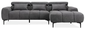 ΚΑΝΑΠΕΣ ΔΕΞΙΑ ΓΩΝΙΑ DIVYA HM3267.02R ΣΥΝΘ.SUEDE ΓΚΡΙ 266x104x97Υεκ.