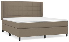 Κρεβάτι Boxspring με Στρώμα Taupe 180x200 εκ. Υφασμάτινο - Μπεζ-Γκρι