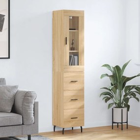 vidaXL Μπουφές Sonoma δρυς 34,5 x 34 x 180 εκ. από Επεξεργασμένο Ξύλο