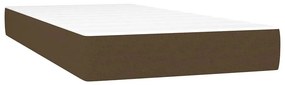 vidaXL Κρεβάτι Boxspring με Στρώμα &amp; LED Σκ.Καφέ 90x200 εκ. Υφασμάτινο