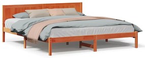 vidaXL Σκελετός Κρεβατιού Καφέ 200 x 200 cm Μασίφ ξύλο πεύκου