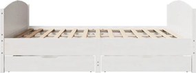 vidaXL Σκελετός Κρεβ. Χωρίς Στρώμα Λευκό 180x200 εκ Μασίφ Πεύκο
