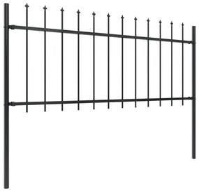 vidaXL Κάγκελα Περίφραξης με Λόγχες Μαύρα 15,3 x 0,8 μ. από Χάλυβα
